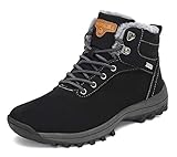PASTAZA Winter Trekking Wanderschuhe Herren Warme Winterschuhe Damen Winterstiefel Gefüttert Stiefel Wasserdicht Outdoorschuhe Schwarz, 39