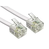 Alida Systems ® 3m ADSL Kabel - Premium Qualität/vergoldet Kontakt Pins/Hoch Geschwindigkeits Internet Breitband/Router oder Modem zu RJ11 Telefon Socket oder Microfilter/Weiß