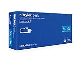 Nitrylhandschuhe tintenblau | XS - XL | NITRYLEX BASIC A100 BLUE Einweghandschuhe Puderfrei Textur an den Fingerspitzen Nitril-Handschuhe, Größe:L - 100 Stück