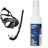 Cressi Schnorchelset Erwachsene Calibro & Corsica & Premium Anti Fog für Taucherbrille, Weiss, 60 ML