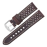 Meng Meng Rindsleder Watchbands 20mm 22mm Echtes Leder Vintage Armband Gurt Fit for Samsung Galaxy Uhr 46mm Armband (Band Color : Coffee Silver Clasp, Band Width : 20mm Gear s2)