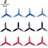 12pcs 5045 3-Blatt Propeller 5 Zoll Tri Blade Props für 2204 2205 2206-2306 Brushless Motoren FPV Racing Drone Quadcopter （ Transparent-Rot,Schwarz,Transparent-Blau）