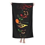 Strandtücher Bunte Musiknote Sporthandtuch Weich Badehandtuch Leichtes Und Dünnes Tragbares Fitnesshandtuch Für Sport Fitnessstudio Yoga 80X130