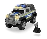 Dickie 203306003 Toys Polizei SUV mit Zubehör, Polizeiauto, Geländefahrzeug, Spielzeugauto, Heckklappe zum Öffnen, Licht & Sound, inkl. Batterien, 30 cm, ab 3 J