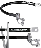EBROM Batteriekabel (KFZ) Massekabel mit Polklemme (-) Anschluss links, 70 mm² schwarz, fertig konfektioniert + Schrumpfschlauch, ab 30 cm bis 2 Meter, Ringösen/Kabelschuhe M8/M10/M12/ohne (70mm2)