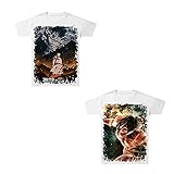 Casual Anime Cosplay 3D gedruckte T-Shirts Tops Rundhals Kurzarm für Attack on Titan Comic Lovers XXXL c+