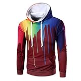 Mi Manchi Herren Kapuzenpullover Krawatte färben Pulli Basic Kapuzenkragen Top Mode Lässiges Hoodie Casual Sweatshirt Baumwoll Herbst und Winter Langarmshirt Kapuzenoberteil Herren Hoody