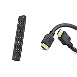 One For All Contour TV Universal Fernbedienung TV - Steuerung von TV/Smart TV - URC1210 & conecto HDMI Kabel HIGH Speed mit Ethernet (vergoldete Stecker, 4K, Ultra-HD, Full HD 1080p, 3D) 1,5