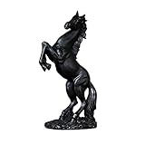 Fenteer Harz Statue Harz Springen Kampf Pferd Hengst Skulptur für Home Decor Tier Ornament Tisch Dekoration - Schw