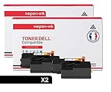 NOPAN-INK - x2 Toners - 593-11130 (Schwarz) - Kompatibel Für Dell C 1660w