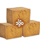 Pure Now Aleppo Seife 3 x ca 200g, 85% Olivenöl 15% Lorbeeröl, PH Neutral, Detox Handmade nach Rezeptur wie vor 1000 J