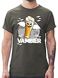 Halloween Kostüm Outfit - Vambier - weiß - 3XL - Dunkelgrau - Geschenk - L190 - Tshirt Herren und Männer T-S