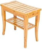 CHICAI Bambus-Duschbank-Hocker-Sitz- und Bänke mit Bädern wasserdichtes Holzbad-Badezimmer-SPA-Badezimmer-Speicher-Organizer Badestuhl 18,9', rutschfest, innen im F