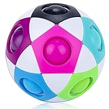 Mamowla Regenbogenball Magic Ball 3D Puzzle Kinder ZauberwüRfel Schicklichkeitsspiel Speed Cube Magic Rainbow Ball Brain Teaser Toys für Erwachsene und Kinder Weiß