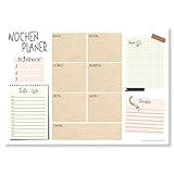 Wochenplaner Block A4 (50 Blatt) - Ohne festes Datum - Schreibtischunterlage mit ToDo Liste - Wochen Planer Wochenkalender aus Papier - Weekly Planner Undatiert - Terminplaner - Wochenplan - Scrapbook