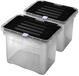 Aufbewahrungsbox Mit Deckel - Verstärkte Stärke - 2er-Set Aufbewahrungsbox - 30x23x20 cm - 9 L - Ideal für Küche, Spielzeug und Kleidung