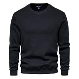XDJSD Herren Pullover Herren Rundhals Sweatshirt Herren Einfarbig Rundhals Sport Pullover Mode Herren Bare Top Strickp