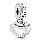 LaMenars Familien Mitglied Love Charms 925 Silver for Women Family Mother Tochter Oma Ehefrau Pendant Charm Suitable for Women Bracelets and Necklaces Birthday Mothers Day Gift (Mama & Tochter)