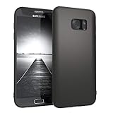 EAZY CASE Handyhülle Silikon mit Kameraschutz kompatibel mit Samsung Galaxy S7 Edge in schwarz matt, Ultra dünn, Slimcover, Silikonhülle, Hülle, Softcase, Back