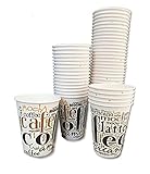 50 x Papierkaffeetassen Pappbecher 7oz für Heißer Kaffee, Tee, Kaltgetränke Auch geeignet für Verkaufsautomaten Bedruckter Pappbecher Paper Cups C