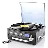 auvisio Schallplatten Anlage: Kompakt-Stereoanlage MHX-550.LP für Schallplatte, CD, MC, MP3 (Plattenspieler CD Kassette Radio)