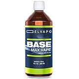 Elvapo BASE - Max Vape | 1000ml / 1L | 30/70 (PG/VG) | Basisliquid für das Mischen von E-Liquids mit Aromen (für E-Zigaretten und E-Shishas) | 0mg (ohne Nikotin) | Liquid-Basen Made in Germany!