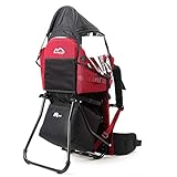 MONTIS MOVE Kraxe Kindertrage bis 25kg Kinder-Gewicht mit vielen Extras sowie Erweiterungen - geringes Eigengewicht, passend für beide Elternteile - geeignet als Einstieger Rückentrage, ROT