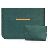 TOWOOZ Laptoptasche mit Zubehörtasche für MacBook Air / Pro / iPad Pro 12,9 / Dell XPS 13 / Surface Pro X (33 - 33,8 cm (13 - 13,3 Zoll), Dunkelgrün)