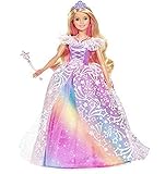 Barbie GFR45 - Dreamtopia Ballkleid Prinzessin, blond, mit glitzerndem regenbogenfarbenem Ballkleid, Bürste und 5 Zubehörteilen, Geschenk für Kinder im Alter von 3 bis 7 J