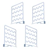 UYST 4 Stück Regalteiler Set Regaltrenner für Kleiderschrank Schrankteiler Organizer PP Schranktrennwand für Kleiderschrank Aufbewahrung Organisation in Schlafzimmer Badezimmer Küchen und Büroreg