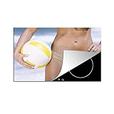 Herdabdeckplatte - Küchenplatten - Vinyl - Beachvolleyball gegen eine Hüfte - 80x52 cm - Induktionsherd Abdeckung - Abdeckung Induktionsk
