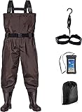 Sunocity Wathose zum Angeln, für Damen und Herren, mit Stiefeln, wasserdicht, atmungsaktiv, Nylon, zum Fliegenfischen, Wathose für Männer und F
