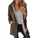 Winterjacke Damen Lang,Damen Regenjacke Wasserdicht Atmungsaktiv Windbreaker Übergangsjacke Lang Gefüttert Regenmantel mit Fleece-Innenfutter Große Größe Regenponcho Fleecejacke Kapuze Winterjack