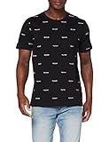 True Religion Herren All Over Arch Logo Crewneck T-Shirt, Schwarz, XXL