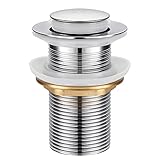 WOOHSE Universal Ablaufgarnitur Waschbecken, Abflussgarnitur Ohne Überlauf, Ablaufventil für Waschtisch, Gewinde 1 1/4', Pop-Up Messing, Click Clack Edelstahl, Waschbeckenstöp