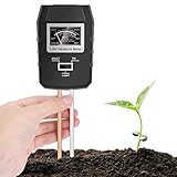 Buluri Bodentester, 3 in 1 Boden PH Messgerät, Säuretester Bodenfeuchtigkeit Meter für Garten/Sonnenlicht/Pflanzenerde/Bauerhof/In & Outdoor, Keine B