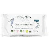 Eco by Naty Parfümfreie Baby-Feuchttücher, 672 Stück (12 Packungen mit je 56), pflanzliche Wasser kompostierbare Feuchttücher, 0% Plastik, Frei von gefährlichen Chemik