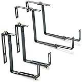 com-four® 4X Blumenkastenhalterung für Brüstungen und Balkon-Geländer - Blumenkasten-Halter universal passend und verstellbar - kein Bohren notwendig (4 Stück - anthrazit)