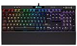 Corsair K70 RGB MK.2 Low Profile Rapidfire Mechanische Gaming Tastatur (Cherry MX Speed: Schnell und Hochpräzise, Dynamischer RGB LED Hintergrundbeleuchtung, QWERTZ DE Layout) schw