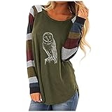 Zilosconcy T-Shirt Damen Lange Ärmel Oberteile Sommer Pullover Rundhals Shirt Sonnen Blumen Print Pullover Nahtfarbe Weiche Gemütliche Sweatshirt Top Longshirt Oversize B