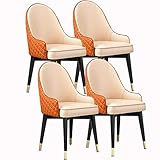 JFIA65A Modern Esszimmerstuhl 4er Set Küchen-Wohnzimmer- Stühle Moderne Hochlehner Gepolsterte Weiche Sitzakzent- Stühle LeatherMikrofaser-Leder- Sessel Mit Massivholzbeinen Sessel (Color : E)
