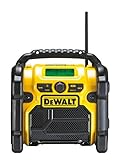 DeWalt Akku- und Netz-Radio/ Baustellen-Radio (DAB(DAB(+)/FM Stereo/FM, für 10,8 - 18 V, 3.5 mm Aux Eingang zum Abspielen externer Geräte, robustes Gehäuse, 1.8 m Kabel), DCR020