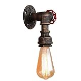 ZCCLCH Einfache kreative Eisen Rohrwandleuchte E27 American Retro Bracket Light Country Industrie Style Bar Wandleuchten Café Restaurant Aisle-Lichter Wasserpfeife S