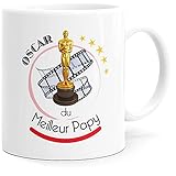 Humor-Tasse, Oscar du Bester Papy, lustige Botschaft, Liebe, originelle Geschenkidee, bedruckt in Frankreich für Großvater, Zukunft, Papi, Verliebte, Kollegen, für Geburtstag, Party, W