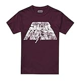 Star Wars Herren Retro Logo T-Shirt, Rot (Burgundy Blue), M