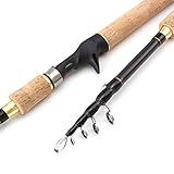 ABNIUK 1,8m-2,7m Spinning Casting Rods Holzgriff Carbon-Angelrute Bass Angelausrüstung Köder Rods Telescopic Fischereipol (Color : Casting Rod, Size : 2.4 m)