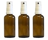 hocz Apotheker-Sprühflasche aus Braunglas Zerstäubereffekt 3 teilig Füllmenge 50 ml Fingerzerstäuber Sprühflaschen Pumpsprüher kleine Glasflaschen Parfümzerstäuber Made in Germany