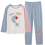 RWXXDSN Pyjamas Damen Langarm FrüHling Und Herbst Baumwolle Winter Cartoon Niedlich Kann DraußEn Getragen Werden Damen Home Service AnzüGe Mehrfarbig Und VielfäLtig