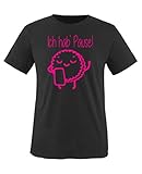 Comedy Shirts - Ich hab Pause! Keks - Mädchen T-Shirt - Schwarz/Pink Gr. 152-164