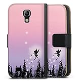 DeinDesign Klapphülle kompatibel mit Samsung Galaxy S4 Mini Handyhülle aus Kunst Leder schwarz Flip Case Disney Tinkerbell Offizielles Lizenzproduk